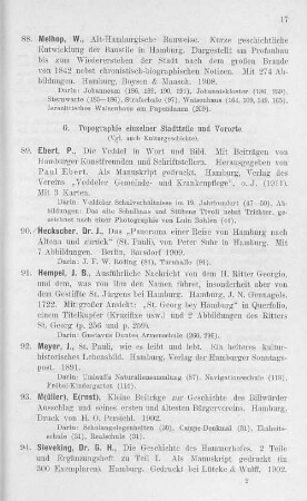 G. Topographie einzelner Stadtteile und Vororte.
