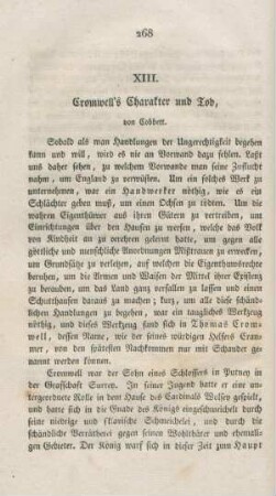 268-274 Cromwell's Charakter und Tod