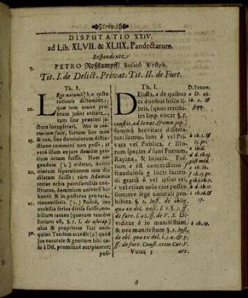 Disputatio XXIV. ad Lib. XLVII. - XLIIX. Pandectarum