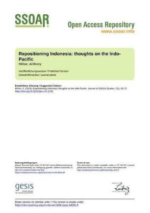 Repositioning Indonesia: thoughts on the Indo-Pacific