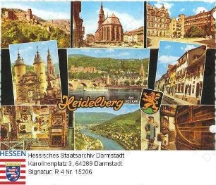 Heidelberg, Gesamtansicht und verschiedene Einzelmotive