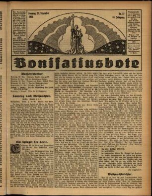 Erste Ausgabe vom Sonntag, den 27. Dezember 1931.