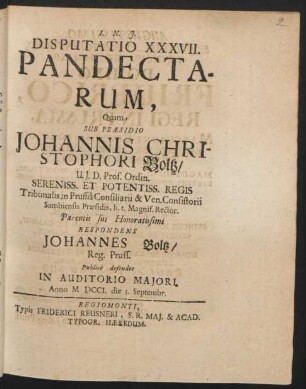 Disputatio XXXVII. Pandectarum