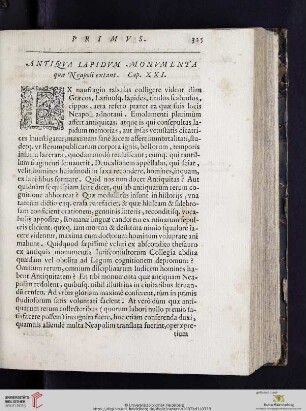 Cap. XXI: Antiqva Lapidvm Monvmenta quæ Neapoli extant
