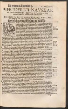 Friderici Nauseae Blancicampiani Tertia Evangelicae veritatis Homiliarum Centuria ...