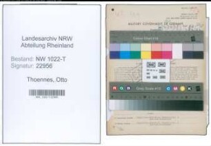 Entnazifizierung Otto Thoennes , geb. 05.04.1897 (Metzger)