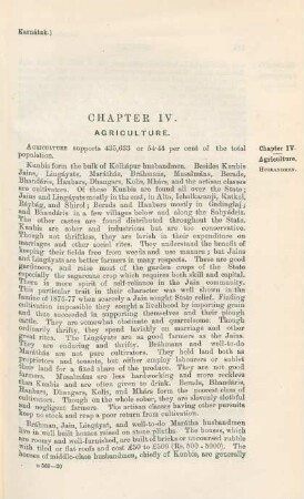 Chapter IV. Agriculture