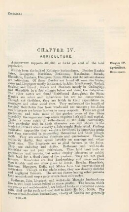 Chapter IV. Agriculture