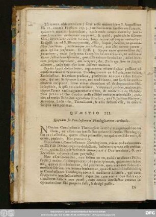 Quaestio III. Qu[a]enam sit Conculsionum Theologicarum certitudo.