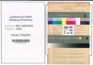 Entnazifizierung Friedrich Lienen , geb. 29.10.1890 (Schlichter)