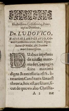 Illustrissimo Celsissimoq Principi ac Domino, Dn. Ludovico, Hassiæ Landgravio [...]