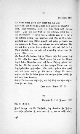 174 Wandsbeck, d. 6. Januar 1808