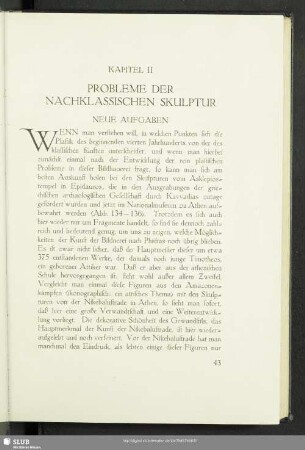 Kapitel II. Probleme Der Nachklassischen Skulptur