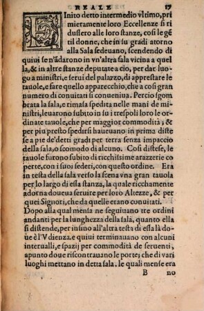 Descrizione Dell'Apparato Della Comedia Et Intermedii D'Essa : Recitata in Firenze il giorno di S. Stefano l'anno 1565. nella gran Sala del palazzo di sua Eccellenza Illust. nelle reali nozze Dell'Illustriß. & Eccell. S. il S. Don Francesco Medici Principe di Fiorenza, & di Siena. & della Regina Giouanna d'Austria figlia della felice memoria di Ferdinando Imp. sua consorte