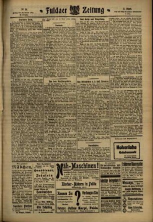 Zweite Ausgabe vom Freitag, den 20. Januar 1911.