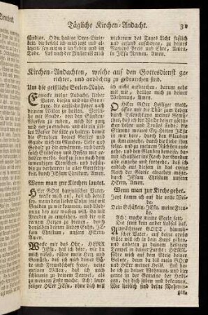 31-35, Kirchen-Andachten, welche auf den Gottesdienst gerichtet, und andächtig zu gebrauchen sind