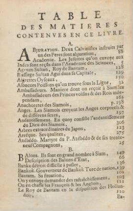 Table des matieres contenues en ce livre