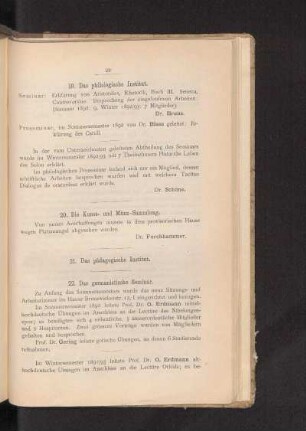 19. Das philologische Institut.