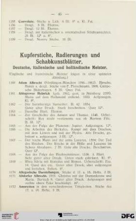 Kupferstiche, Radierungen und Schabkunstblätter (Nr. 1160-2024)