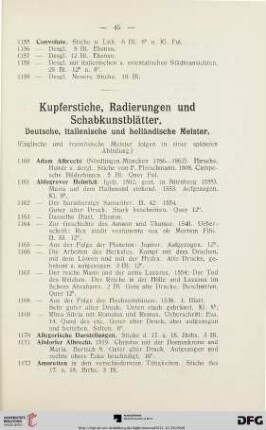 Kupferstiche, Radierungen und Schabkunstblätter (Nr. 1160-2024)