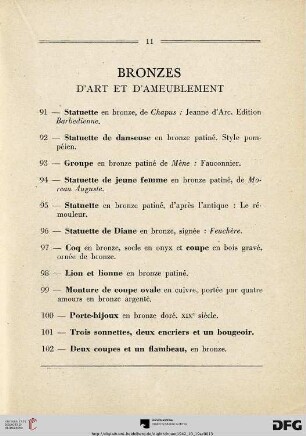 Bronzes - D'art et d'ameublement