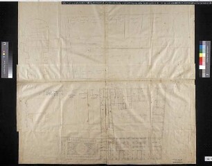 Grundriss, wohl des ersten Geschosses (Erdgeschoss) des Mittelpalais und angrenzender Gebäude auf dem Taschenberg (Türkisches Haus, königliche Häuser)
