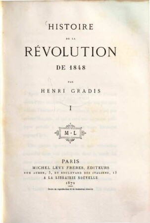 Histoire de la révolution de 1848, 1