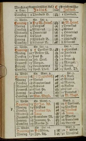 Julius. - December, oder Christmonat, hat 31 Tage.