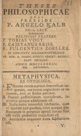Metaphysica.