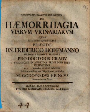 Diss. inaug. med. de haemorrhagia viarum urinariarum