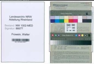 Entnazifizierung Walter Frowein , geb. 04.09.1911 (Apotheker)