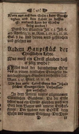 Andern Hauptstück der Christlichen Lehre.