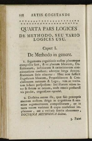 Quarta Pars Logices De Methodo, Seu Vario Logices Usu.
