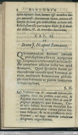 Cap. II. De Statu I. N. apud Romanos
