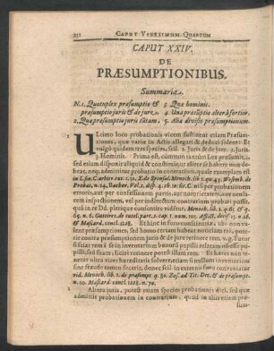 Caput XXIV. De Praesumptionibus.