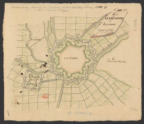 Plan d'Aerdenbourg en Flandre : lanne 1720