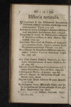 Historia naturalis.