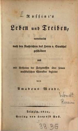 Rossini's Leben und Treiben