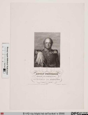 Bildnis Adolf Friedrich (Adolphus Frederick), kgl. Prinz von Großbritannien u. Irland, Herzog von Cambridge