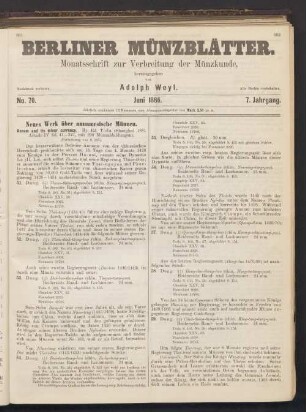 No. 70. Juni 1886