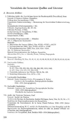 Verzeichnis der benutzten Quellen und Literatur