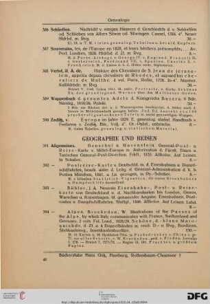 Geographie und Reisen, Allgemeines (Nr. 391-508)