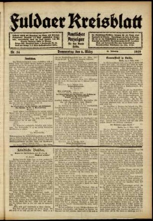 Ausgabe vom Donnerstag, den 06. März 1919.