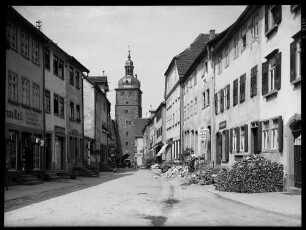 Buchen Ortsbild - im Hindergrund der Stadtturm mit Zwiebeldach (1719)
