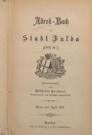 1896: Adreßbuch der Stadt Fulda