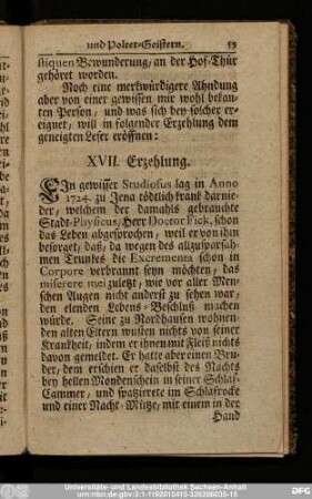 XVII. Erzehlung.