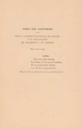 Tema del certamen