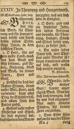 XXXIV. In Theurung und Hungersnoth.