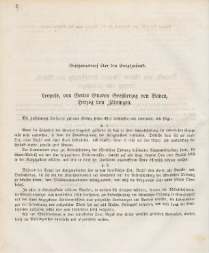 Gesetzesentwurf über den Kriegszustand