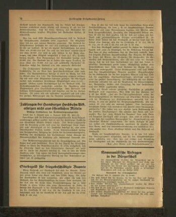 Sterbegeld für kriegsbeschädigte Beamte